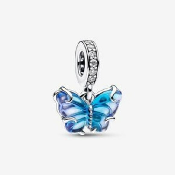 Pandora Jewelry - Pandora Blue Murano Glass Butterfly Dangle Charm